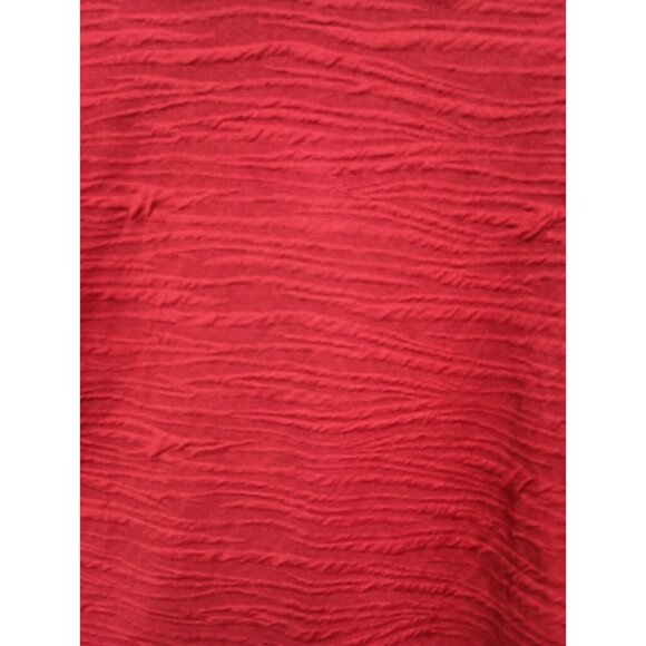 Laura Hlavac Womens Cowl Neck Top XL Red Textured Sheer Bishop Sleeve BOHO - Picture 9 of 9